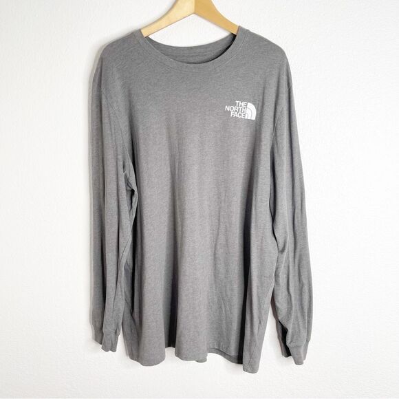 The North Face Long Sleeve Gray Logo Shirt Size XXL - Picture 1 of 3